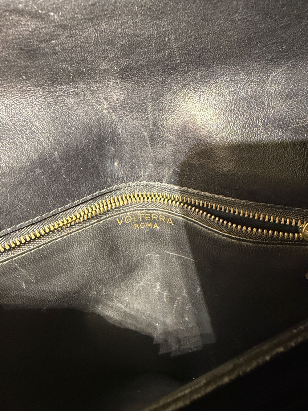 Black Chevron-Detail Shoulder Bag with Gold Turn Lock - Picture 3 of 10